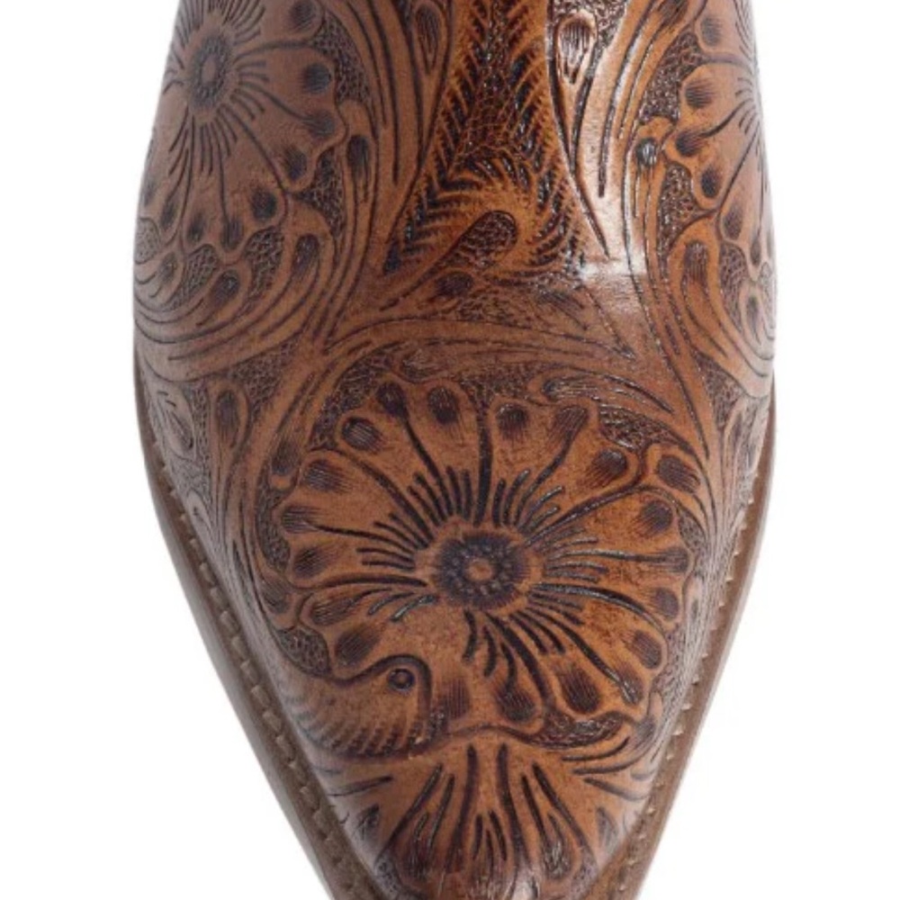 Myra Bag Tan Floral Embossed Mules - Picture 4 of 5